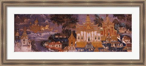 Framed Ramayana murals in a palace, Royal Palace, Phnom Penh, Cambodia Print