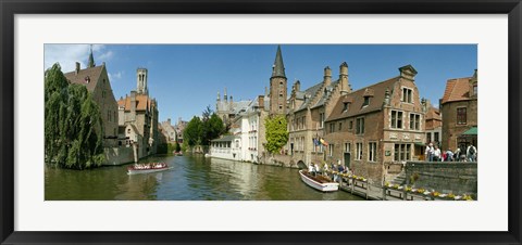 Framed Buildings at the waterfront, Rozenhoedkaai, Bruges, West Flanders, Belgium Print