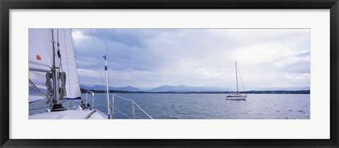 Framed Sailboats in a lake, Lake Starnberg, Munich, Bavaria, Germany Print