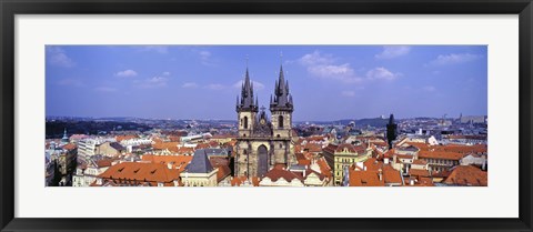 Framed Church in a city, Tyn Church, Prague Old Town Square, Prague, Czech Republic Print