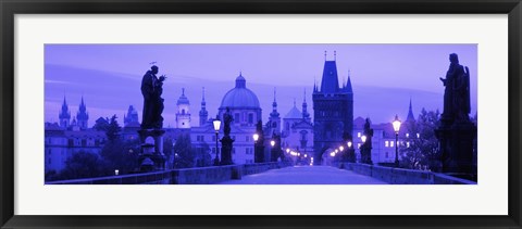 Framed Statues along a bridge, Charles Bridge, Prague, Czech Republic Print