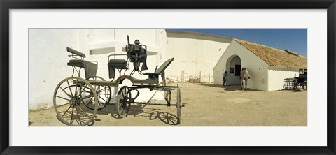 Framed Horse cart in front of a hotel, Hotel Cortijo El Esparragal, Gerena, Seville, Seville Province, Andalusia, Spain Print