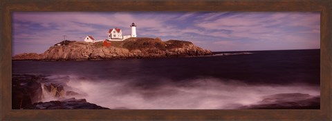 Framed Lighthouse on the coast, Nubble Lighthouse, York, York County, Maine Print