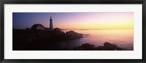 Framed Lighthouse on the coast, Portland Head Lighthouse built 1791, Cape Elizabeth, Cumberland County, Maine, USA Print