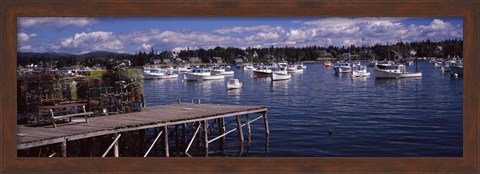 Framed Boats in the sea, Bass Harbor, Hancock County, Maine, USA Print