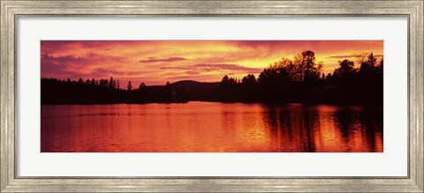 Framed Lake at sunset, Vermont, USA Print