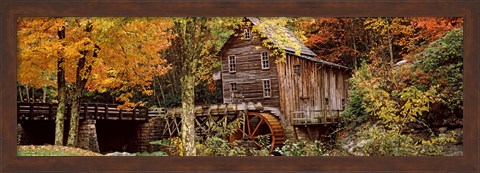 Framed Glade Creek Grist Mill, Babcock State Park, West Virginia, USA Print