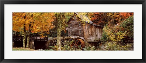 Framed Glade Creek Grist Mill, Babcock State Park, West Virginia, USA Print