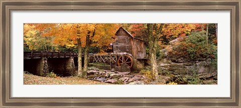 Framed Power station in a forest, Glade Creek Grist Mill, Babcock State Park, West Virginia, USA Print