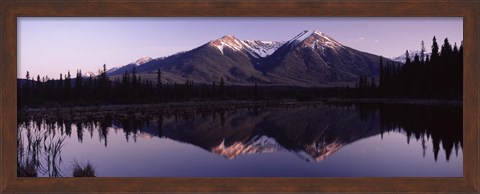 Framed Reflection of mountains in water, Banff, Alberta, Canada Print