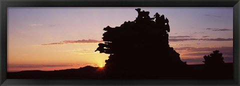 Framed Silhouette of cliffs at sunset, Fantasy Canyon, Uintah County, Utah, USA Print