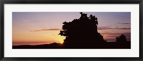 Framed Silhouette of cliffs at sunset, Fantasy Canyon, Uintah County, Utah, USA Print