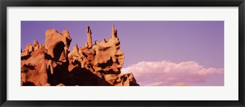 Framed Low angle view of cliffs, Fantasy Canyon, Uintah County, Utah (pink sky) Print