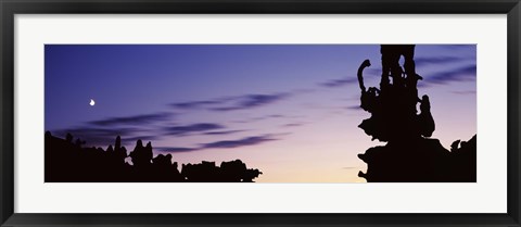 Framed Silhouette of Teapot Rock, Fantasy Canyon, Uintah County, Utah Print