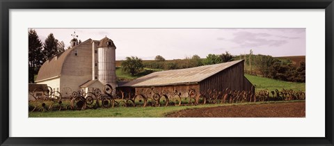 Framed Old barns, Palouse, Whitman County, Washington State Print