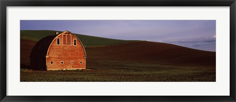 Framed Red Barn in a Field, Palouse, Washington State Print