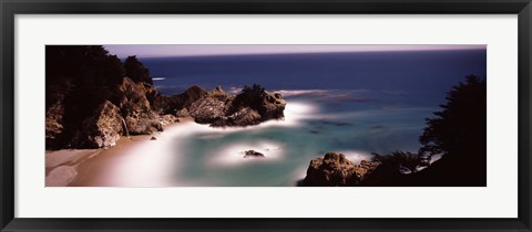 Framed Rock formations at the coast, Big Sur, California Print