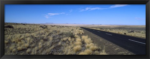 Framed Desert road passing through the grasslands, Namibia Print