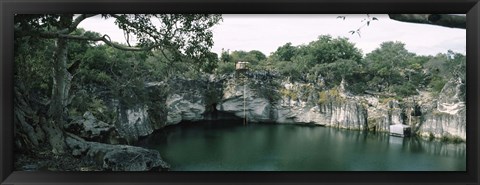 Framed Lake between Etosha and Tsumeb, Lake Otjikoto, Namibia Print