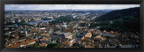 Framed Aerial view of Prague, Czech Republic Print