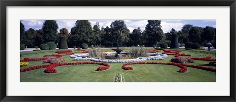 Framed Fountain in a garden, Belvedere Garden, Vienna, Austria Print