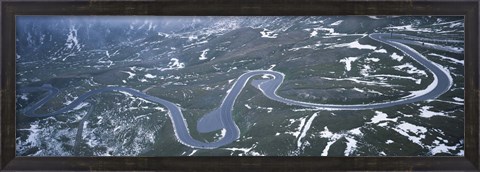 Framed Snow covered landscape with a road, Grossglockner, Austria Print