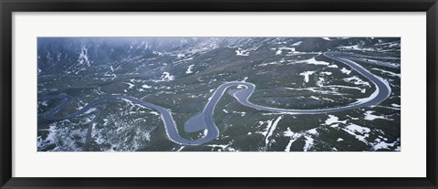 Framed Snow covered landscape with a road, Grossglockner, Austria Print