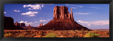 Framed Rock formations on a landscape, The Mittens, Monument Valley Tribal Park, Monument Valley, Utah, USA Print