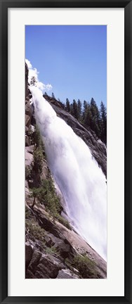 Framed Low angle view of a waterfall, Nevada Fall, Yosemite National Park, California, USA Print