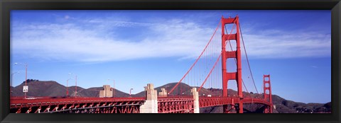 Framed Red suspension bridge, Golden Gate Bridge, San Francisco Bay, San Francisco, California, USA Print