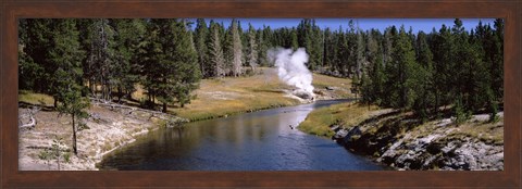 Framed Geothermal vent on a riverbank, Yellowstone National Park, Wyoming, USA Print