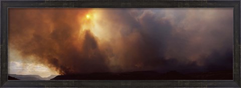 Framed Smoke from a forest fire, Zion National Park, Washington County, Utah, USA Print