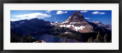 Framed Mountain range at the lakeside, Bearhat Mountain, Hidden Lake, Us Glacier National Park, Montana, USA Print