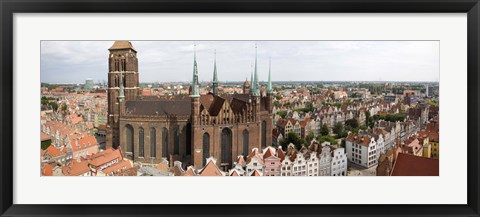 Framed Cathedral in a city, St. Mary&#39;s Church, Gdansk, Pomeranian Voivodeship, Poland Print