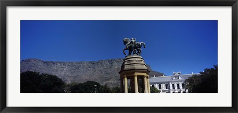 Framed War memorial with Table Mountain in the background, Delville Wood Memorial, Cape Town, Western Cape Province, South Africa Print