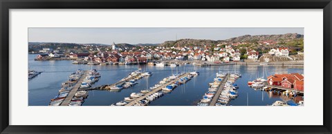 Framed Boats at a harbor, Skarhamn, Tjorn, Bohuslan, Vastra Gotaland County, Sweden Print