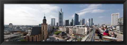 Framed Buildings in a city, St. Catherine&#39;s Church, Hauptwache, Frankfurt, Hesse, Germany 2010 Print