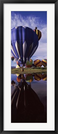 Framed Big Blue Balloon, Hot Air Balloon Rodeo, Steamboat Springs, Routt County, Colorado, USA Print