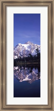 Framed Reflection of Mt Shuksan, Picture Lake, North Cascades National Park, Washington State (vertical) Print