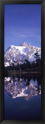 Framed Reflection of Mt Shuksan, Picture Lake, North Cascades National Park, Washington State (vertical) Print