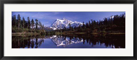 Framed Mt Shuksan Reflection at Picture Lake, North Cascades National Park Print