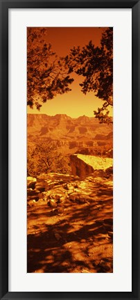 Framed Mountain range, Mather Point, Grand Canyon National Park, Arizona Print