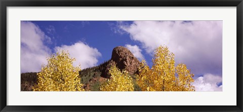 Framed Clouds above aspen trees in autumn, Colorado Print