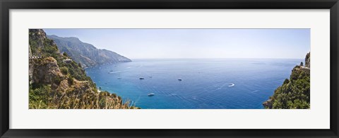 Framed Town at the coast, Positano, Amalfi Coast, Salerno, Campania, Italy Print