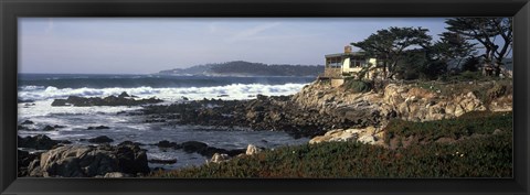 Framed Rock formations in the sea, Carmel, Monterey County, California Print