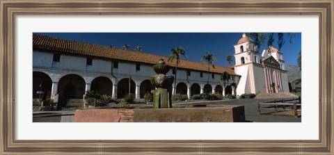 Framed Fountain at a church, Mission Santa Barbara, Santa Barbara, California, USA Print