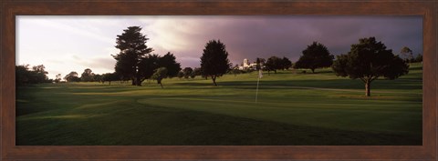 Framed Trees in a golf course, Montecito Country Club, Santa Barbara, California, USA Print