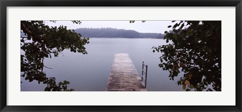 Framed Pier over a lake, Forggensee Lake, Oberallgau, Allgau, Bavaria, Germany Print