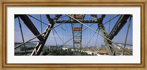 Framed Ferris wheel frame, Prater Park, Vienna, Austria Print