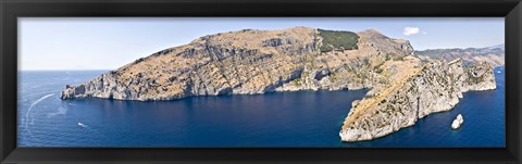 Framed Island in the sea, Punta Campanella, Bay of Ieranto, Capri, Naples, Campania, Italy Print